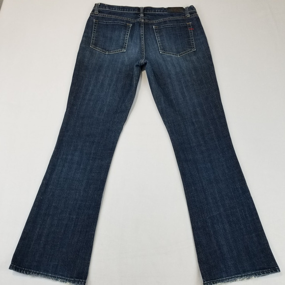 Gap 1969 Boot Cut Jeans Womens 10R Blue Denim Stretch Mid Rise Distressed Casual - Picture 2 of 9